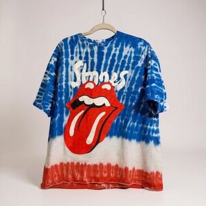 The Rolling Stones No Filter Tour 2019 Tie Dye Concert T-Shirt Red White Blue 2X